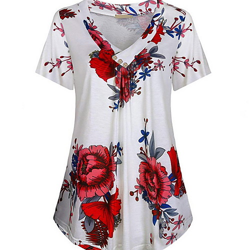 

Women's Daily T-shirt - Floral Black