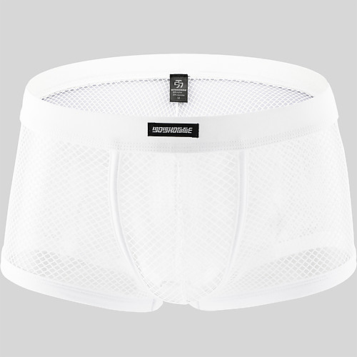 

Men's Mesh Boxers Underwear - Normal Low Waist Black White M L XL