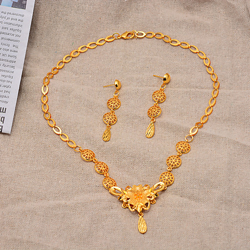 

Women's Jewelry Set Classic Tassel Trendy Ethnic Fashion Gold Plated Earrings Jewelry Gold For Christmas Wedding Gift Street Festival 1 set