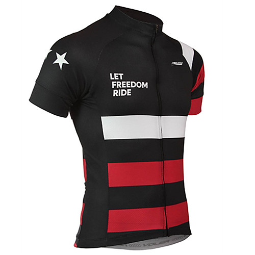 

21Grams Men's Short Sleeve Cycling Jersey Black / Red Stars Bike Jersey Top Mountain Bike MTB Road Bike Cycling UV Resistant Breathable Quick Dry Sports Clothing Apparel / Stretchy / Race Fit