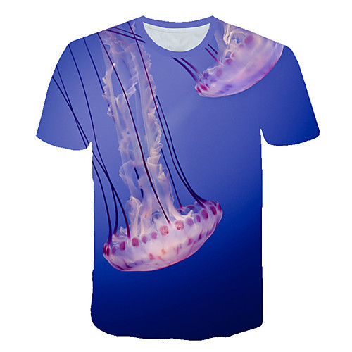 

Men's Daily Sports Street chic / Exaggerated T-shirt - Geometric / 3D / Animal Print Navy Blue