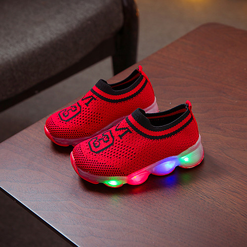 

Boys' / Girls' LED Shoes Flyknit Athletic Shoes Toddler(9m-4ys) / Little Kids(4-7ys) Red / Pink / Black Spring / Summer / Color Block