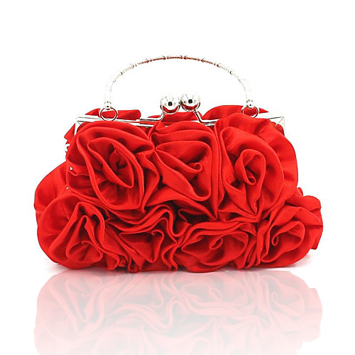 

Women's / Girls' Flower Silk Evening Bag Solid Color Blushing Pink / Red / White