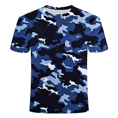 

Men's Daily Basic T-shirt - Camo / Camouflage Print Blue