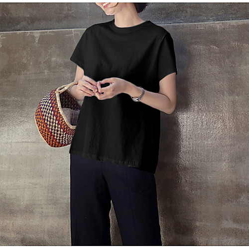 

Women's Daily T-shirt - Solid Colored White