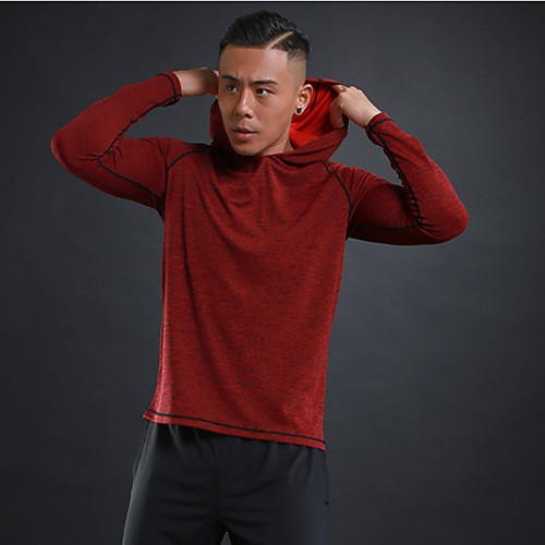

Men's Hoodie Sweatshirt Running Shirt Hooded Running Walking Jogging Breathable Quick Dry Soft Sportswear Top Long Sleeve Activewear Stretchy