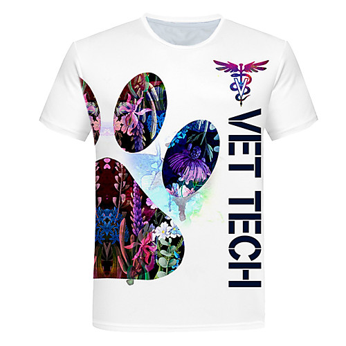 

Men's Daily Going out Basic T-shirt - 3D / Graphic / Letter Print White