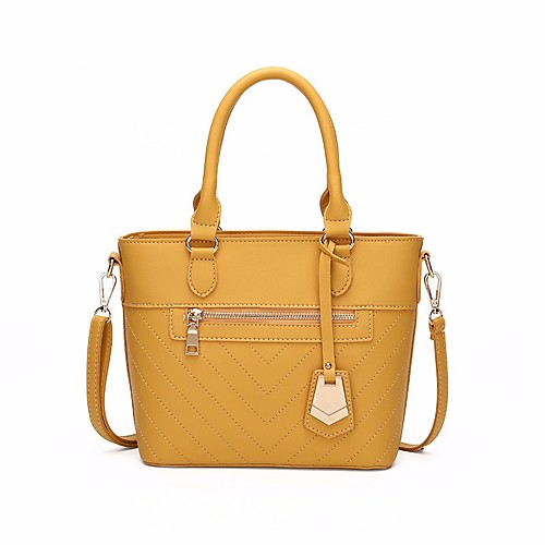 

Women's PU Top Handle Bag Solid Color Yellow / Brown / Black