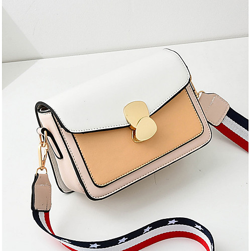

Women's Zipper PU Crossbody Bag Geometric Pattern Yellow / Beige