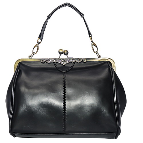 

Women's Zipper PU Top Handle Bag Solid Color Brown / Black / Coffee