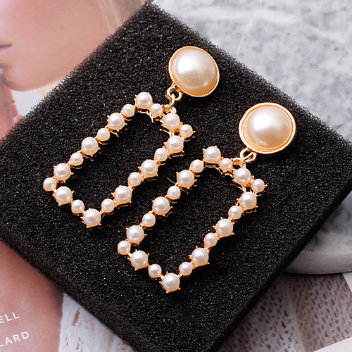 

Women's Drop Earrings Earrings Geometrical Fashion Elegant Trendy Romantic Fashion Cute Imitation Pearl Earrings Jewelry Gold For Engagement Date Street Birthday Beach 1 Pair