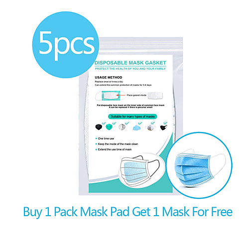

5pcs Disposable Gasket non-woven fabrics waterproof dust-proof Breathable mask replacement pad cotton pad