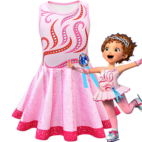 

Fancy Nancy Dress Cosplay Costume Girls' Movie Cosplay Cosplay Costume Party Pink Dress Polyster