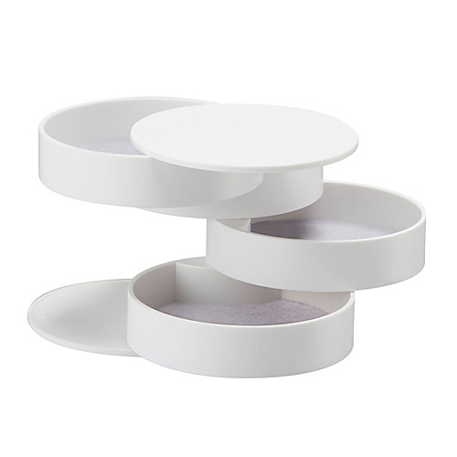 

Round Jewelry Box - Black, White, Pink 10 cm 10 cm 10 cm / Women's