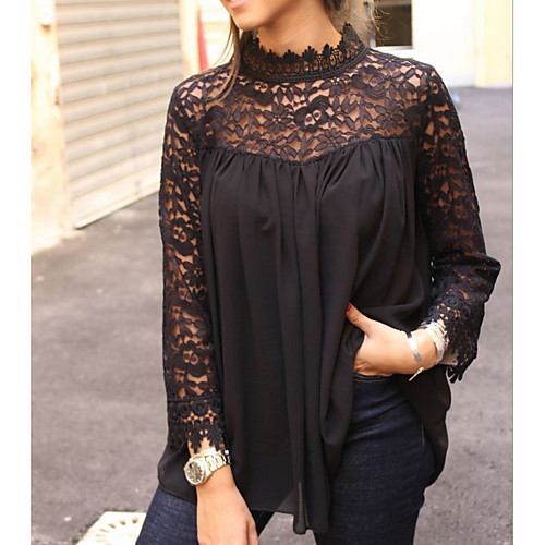 

Women's Daily Blouse - Solid Colored Black