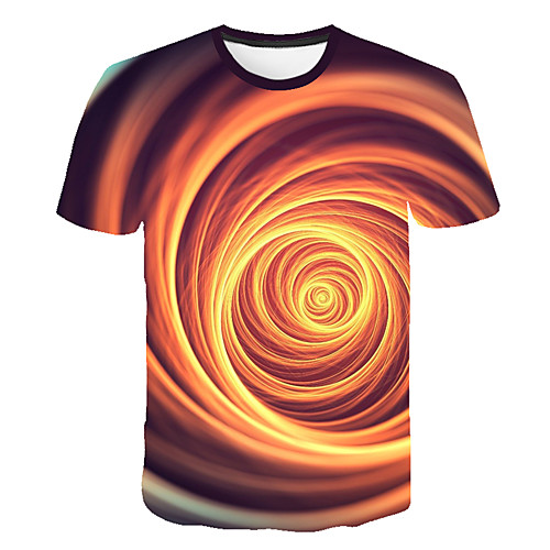 

Men's Daily Sports Street chic / Exaggerated T-shirt - Geometric / Color Block / 3D Print Rainbow