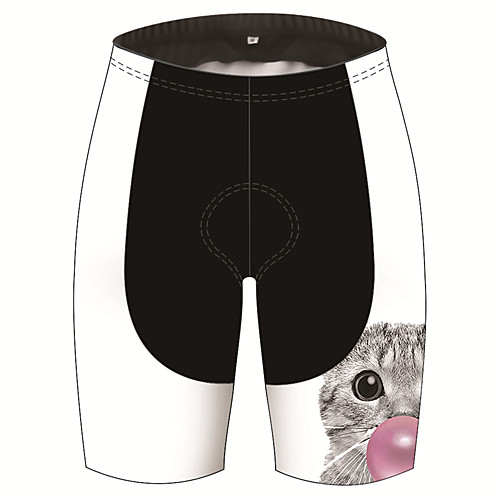 

21Grams Men's Cycling Shorts Bike Shorts Padded Shorts / Chamois Pants Breathable 3D Pad Quick Dry Sports Cat Animal Black / White Mountain Bike MTB Road Bike Cycling Clothing Apparel Bike Wear