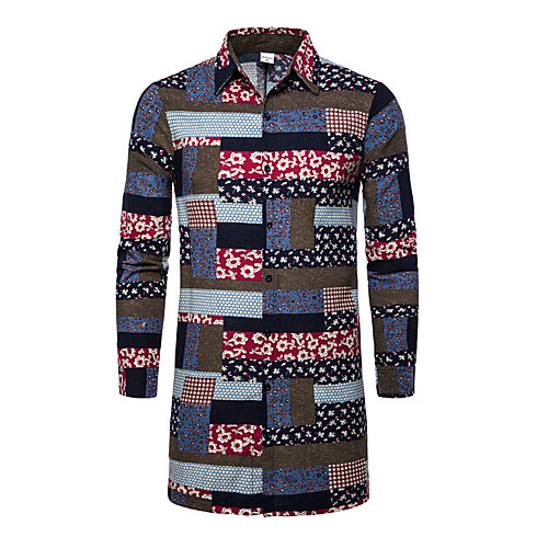 

Men's Daily Basic Shirt - Geometric / Color Block Rainbow