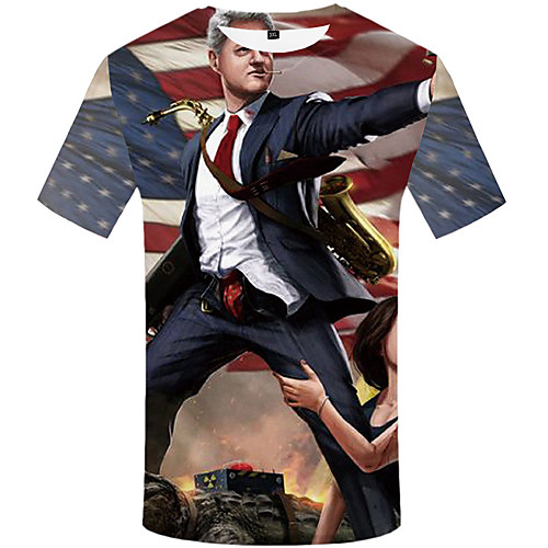 

Men's Daily Street chic T-shirt - 3D / Portrait / National Flag Print Rainbow