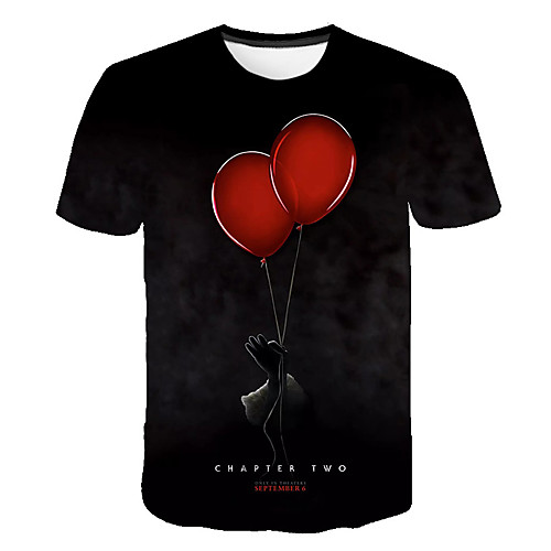 

Men's Daily Sports Basic / Exaggerated T-shirt - Color Block / 3D / Animal Print Black