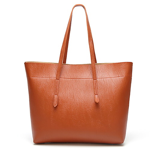 

Women's PU Tote Solid Color Almond / Dark Green / Brown