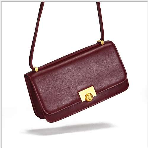 

Women's Cowhide Crossbody Bag Solid Color Black / Wine