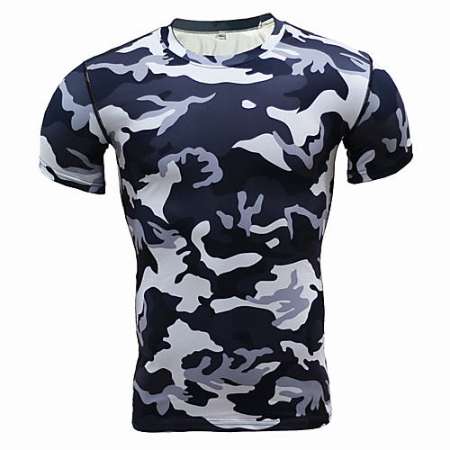 

JACK CORDEE Men's Short Sleeve Compression Suit Polyster Polyester Taffeta GrayWhite Geometic Camo / Camouflage Bike Jersey Top Mountain Bike MTB Road Bike Cycling Breathable Quick Dry Sweat-wicking