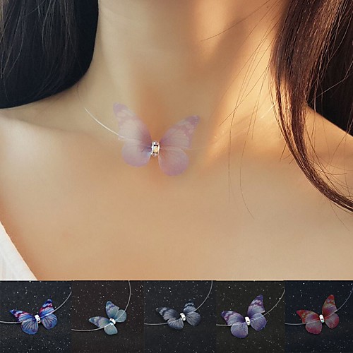 

Women's Necklace Friends European Romantic Casual / Sporty Sweet Chrome Purple Blushing Pink Blue Green Gray 30 cm Necklace Jewelry 1pc For Street Festival