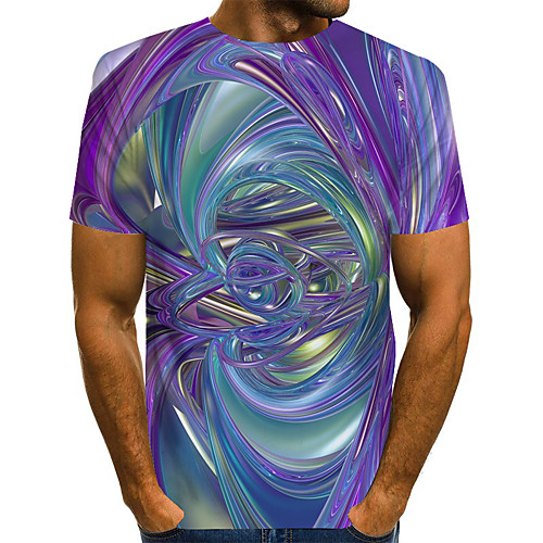 

Men's Daily Basic T-shirt - 3D Rainbow