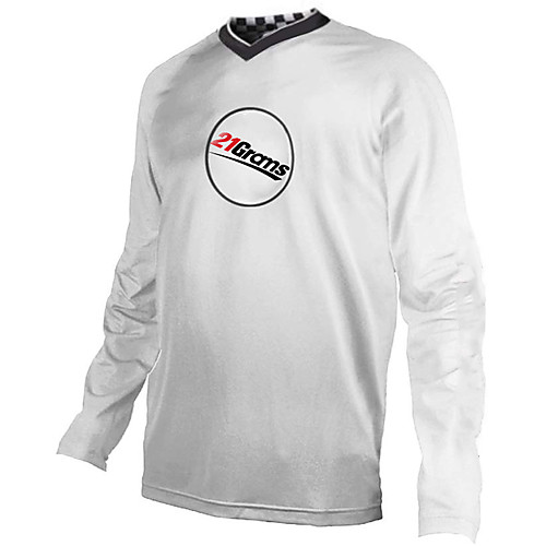 

21Grams Men's Long Sleeve Cycling Jersey Downhill Jersey Dirt Bike Jersey 100% Polyester Black / White Bike Jersey Top Mountain Bike MTB Road Bike Cycling UV Resistant Breathable Quick Dry Sports
