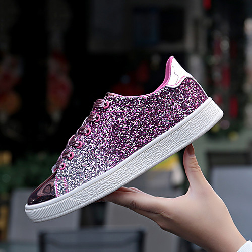 

Women's Flats Flat Heel Round Toe Synthetics Casual Walking Shoes Spring & Fall / Spring Pink / Gold / Green / Color Block