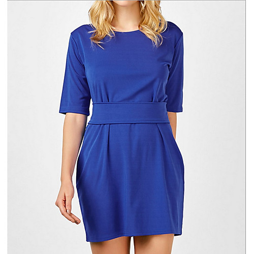 

Women's Wine Blue Dress Sheath Solid Color S M