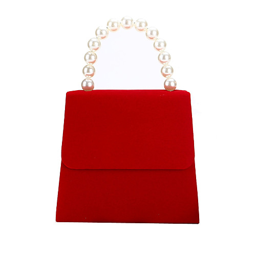 

Women's Pearls Polyester / Alloy Evening Bag Solid Color Red / Black