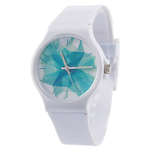 

Men and Women Sport Watch Quartz Rubber Black / White / Blue Chronograph Cute New Design Analog New Arrival Fashion - Black White Blue One Year Battery Life