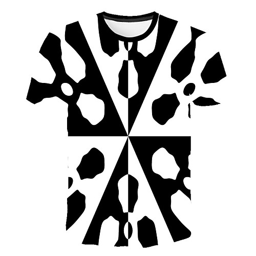 

Men's Daily Sports Street chic / Exaggerated T-shirt - Geometric / Color Block / 3D Print Rainbow