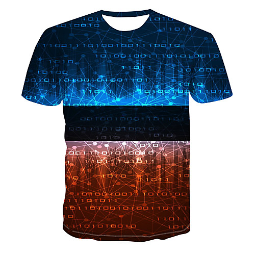 

Men's Club Weekend Street chic / Punk & Gothic T-shirt - Color Block / 3D / Visual Deception Print Rainbow
