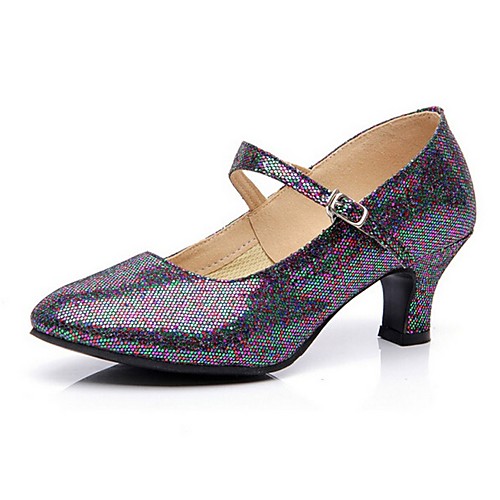 

Women's Modern Shoes PU Heel Thick Heel Dance Shoes Black / White / Red