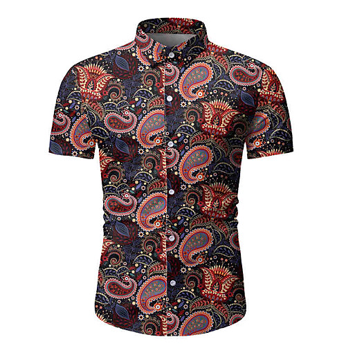

Men's Daily Weekend Basic / Elegant Shirt - Floral / Color Block / Solid Colored White