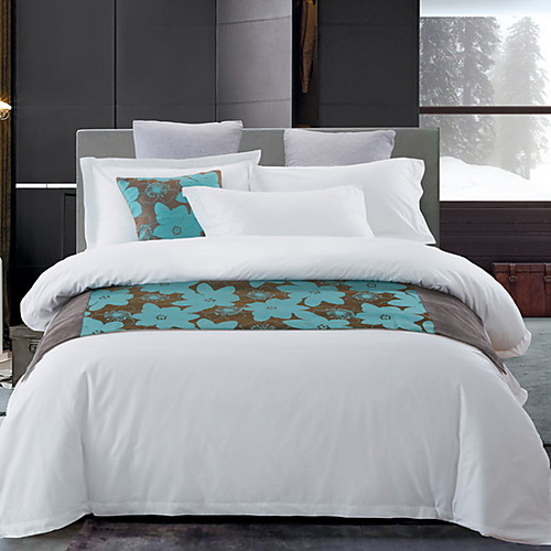 

Duvet Cover Sets 4 Piece Polyester / Polyamide Solid Colored White Printed Simple