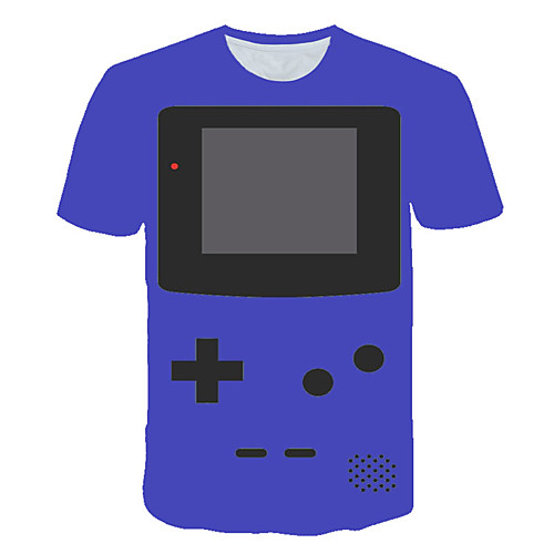 

Men's Daily Sports Street chic / Exaggerated T-shirt - Geometric / 3D / Machine Print Purple