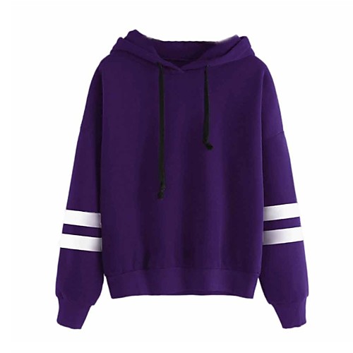 

Women's Basic Hoodie - Striped Purple S