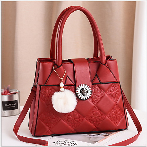 

Women's PU Top Handle Bag Solid Color Red / Orange / Black