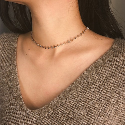 

Women's Necklace Friends European Romantic Casual / Sporty Sweet Chrome Gold Silver 29 cm Necklace Jewelry 1pc For Street Festival