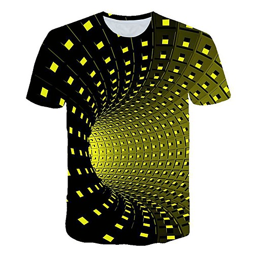 

Women's Daily Sports Basic / Street chic T-shirt - 3D / Visual Deception Print Yellow