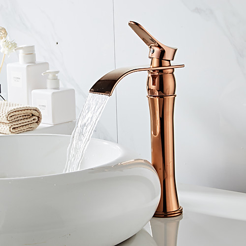 

Bathroom Sink Faucet - Waterfall Electroplated Centerset Single Handle One HoleBath Taps