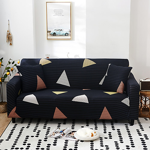 

Nordic Geometric Contrast Elastic Sofa Cover Full Package Single Double Three Person Sofa Cover