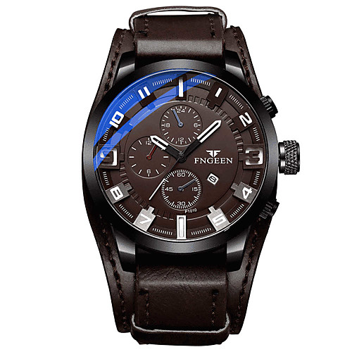 

Men's Dress Watch Quartz Stylish Leather Black / Brown 30 m Casual Watch Analog Casual Fashion - Brown Black Coffee One Year Battery Life