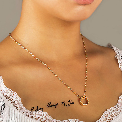 

Women's Pendant Necklace Necklace Friends European Romantic Casual / Sporty Sweet Chrome Black Gold Silver 45 cm Necklace Jewelry 1pc For Street Festival