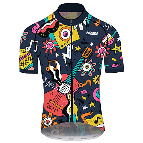 

21Grams Men's Women's Short Sleeve Cycling Jersey Black / Yellow Funny Bike Jersey Top Mountain Bike MTB Road Bike Cycling UV Resistant Breathable Quick Dry Sports Clothing Apparel / Stretchy