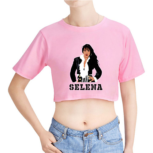 

Inspired by Cosplay Selena quintanilla Cosplay Costume T-shirt Pure Cotton Print Printing T-shirt For Men's / Women's